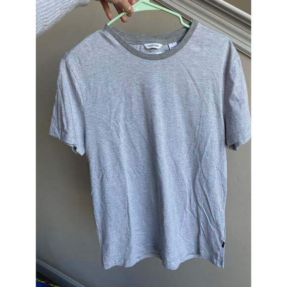 Calvin Klein mens grey/white striped "liquid touch" tee, size Medium - Picture 6 of 7